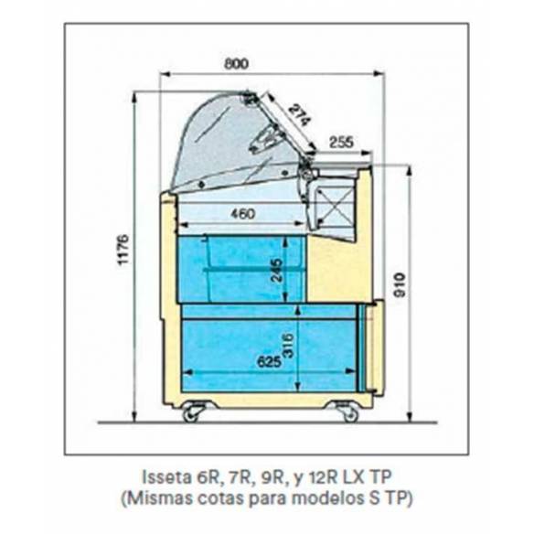 Vitrina Expositora Heladería ISETTA 7R STP Cristal Recto-Z0152FIS0428