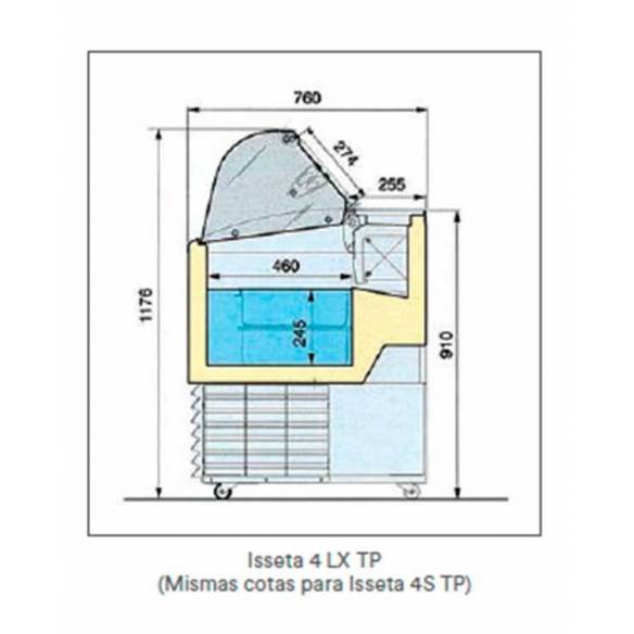 Vitrina Expositora Heladería ISETTA 4 STP Cristal Recto-Z0152FIS0426