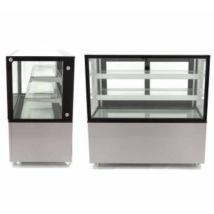 Vitrina Mostrador Refrigerada Ventilada Total Cristal Recto con 2 estantes de cristal 1215X675X1235h mm Línea Pekín XC1200Z