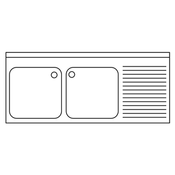 Pia industrial em aço inox com estrutura DISTFORM RANGE 600