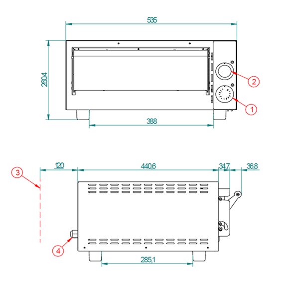 Horno Electrico Pizzeria FM ST PIZZA STZ 133 - 1 Bandejas Ø35 cm.