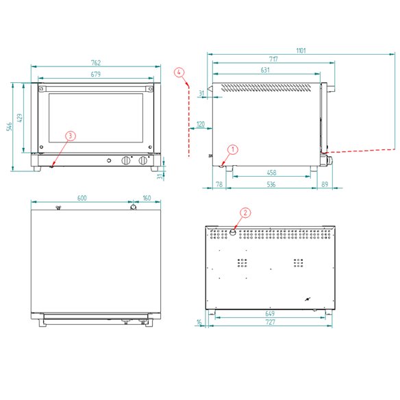 Four électrique à convection RXP-604 - 4 plateaux 60x40 cm