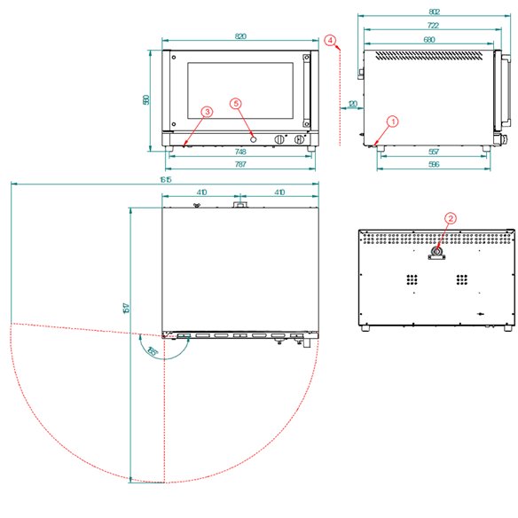 Horno convección Panadería FM RXL-604 PLUS - 4 Bandejas 600 x 400 mm