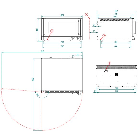 Horno eléctrico convección panadería apertura lateral RXL-603 FM - 3 bandejas 60x40 cm