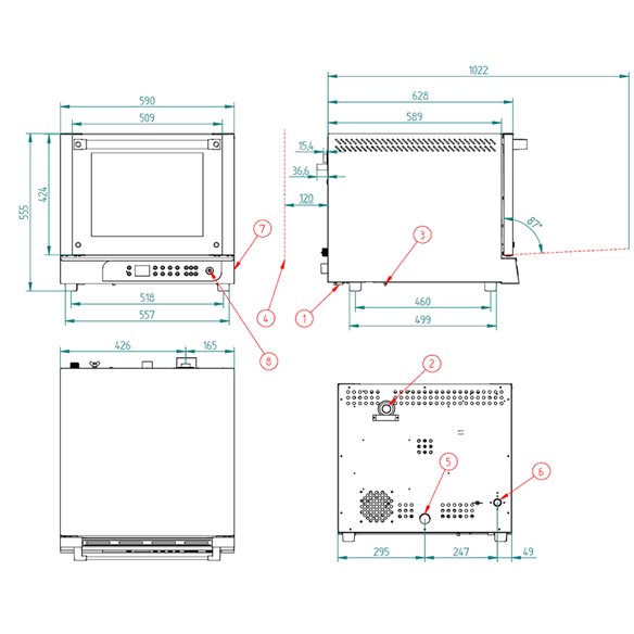 Horno eléctrico convección panaderia RXD-384 V 2,4