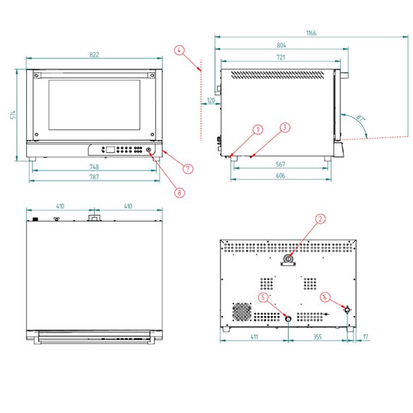 Horno eléctrico convección panaderia RXD-604-Plus V 2,4