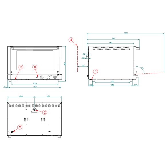 Forno elétrico com Grill FM RX-604 PLUS HG - 4 Bandejas 600 x 400 mm