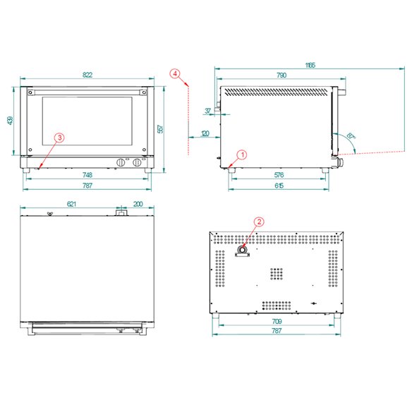 Four à convection pour boulangerie FM RX-604 - 4 plaques 600 x 400 mm