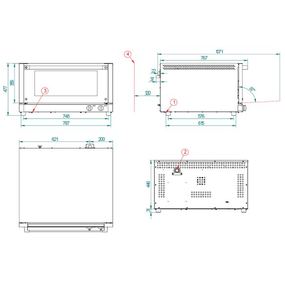 Four de boulangerie électrique FM RX 603 - 3 plateaux 600x 400 mm.