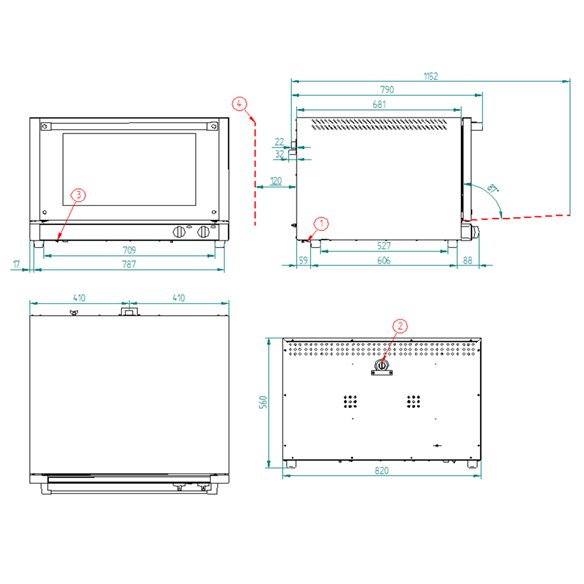 Forno de convecção Padaria FM RX-604 PLUS - 4 Bandejas 600 x 400 mm