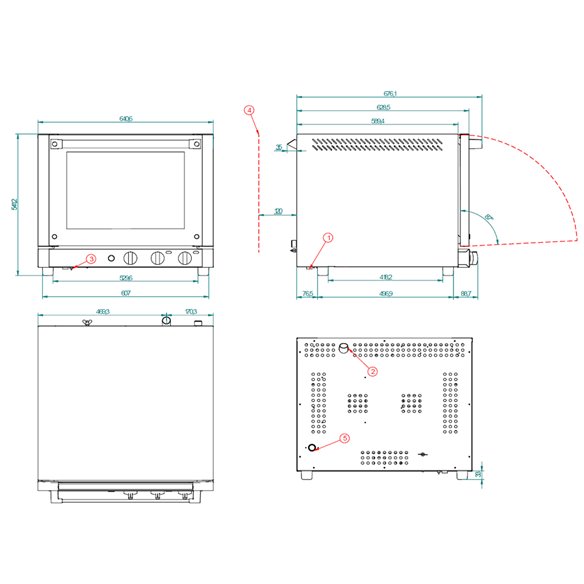 Four électrique avec grille RX-424 HG FM - 4 plateaux de 480 x 340 mm