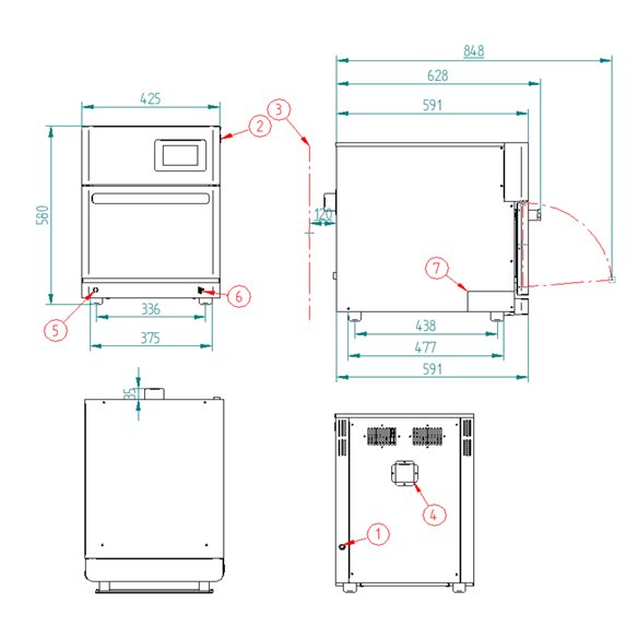 Four à convection ultrarapide et micro-ondes FM ST FAST STF 22 NOIR