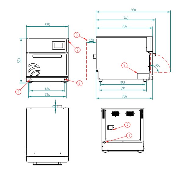 Forno de micro-ondas de convecção ultrarrápido FM ST FAST STF 32 BLACK