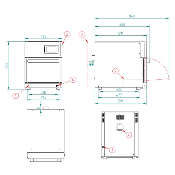 Four à convection ultrarapide et micro-ondes FM ST FAST STF 21 NOIR