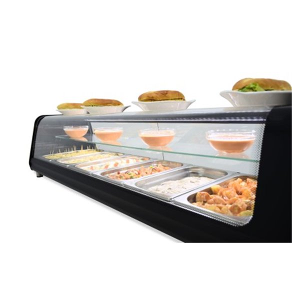 Vitrina refrigerada de tapas ARILEX PLACA LISA doble piso  capacidad 6 bandejas GN1/3 6VTL VISION DOBLE