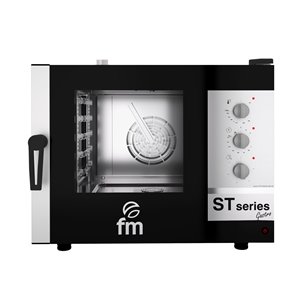 Horno de carro de gastronomía con capacidad para 5 bandejas GN 1/1 y control manual.
Ref.710778 FM STG 51 M