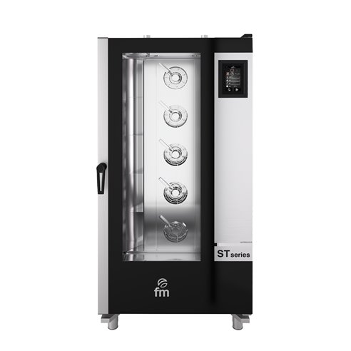 Horno de carro de gastronomía con pantalla táctil de 7” y eléctrico con capacidad para 20 bandejas GN 2/1.
Ref. 710572 FM STG 2