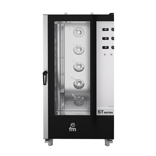 Horno de carro de gastronomía con panel electromecánico y eléctrico con capacidad para 20 bandejas GN 1/1.
Ref. 710565 FM STG 2