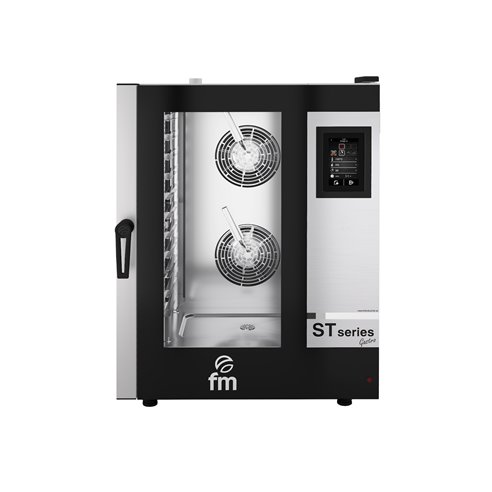 Horno de gastronomía con pantalla táctil de 7” y eléctrico con capacidad para 11 bandejas GN 1/1.
Ref. 710562 FM STG 111 V7