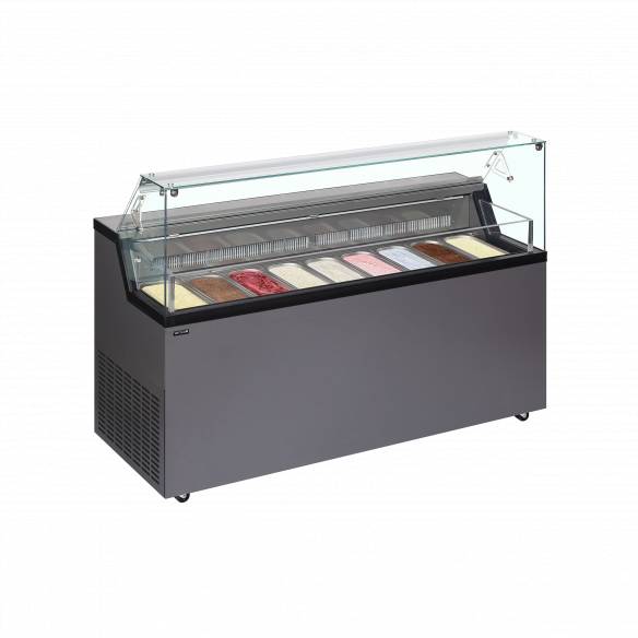 Vitrina expositora para helados con display TEFCOLD MIRABELLA 9