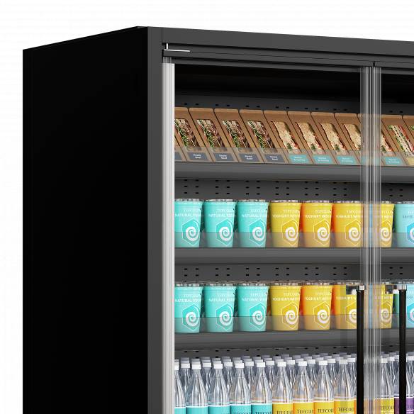 Refrigerador mural de supermercado TEFCOLD Galaxy+ GP14FGD Black