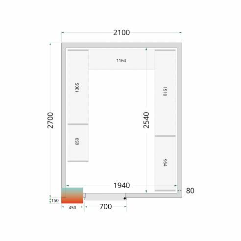 Cámara frigorífica TEFCOLD CRPF2127