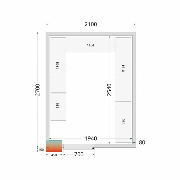 Tefcold- Cámara frigorífica TEFCOLD CRPF2127