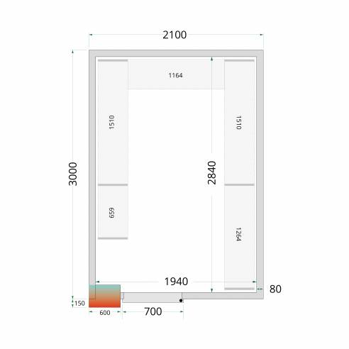 Tefcold- Cámara frigorífica TEFCOLD CRPF2130