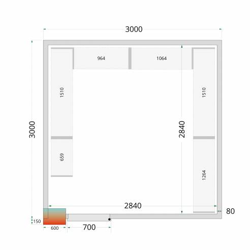 Tefcold- Cámara frigorífica TEFCOLD CRPF3030