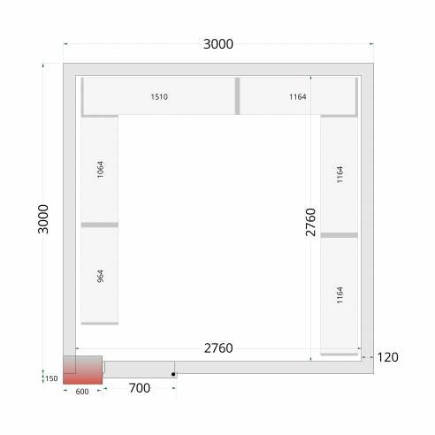 Tefcold- Cámara de congelación TEFCOLD CRNF3030