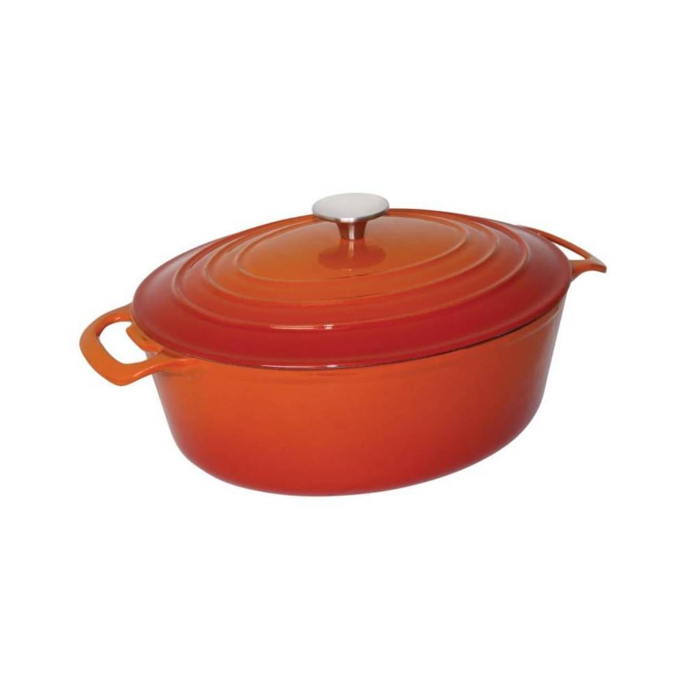 Comprar Cazuela de hierro ovalada Vogue naranja 6L