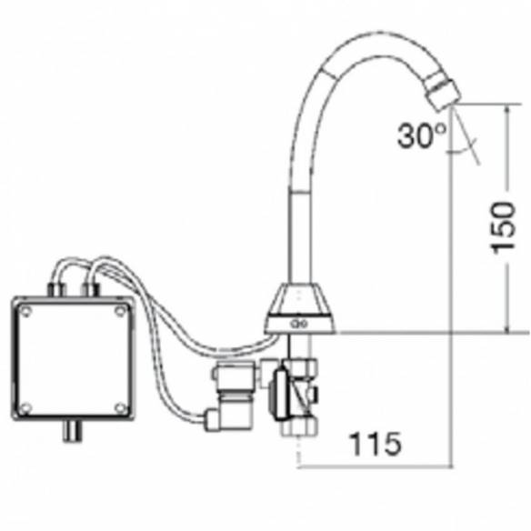 Grifo profesional hostelería electrónico de caño alto a red -Z001R0020230