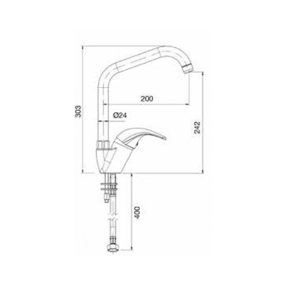 Grifo profesional hostelería caño alto monomando -Z001R0020202