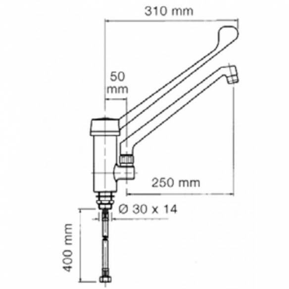 Grifo profesional hostelería de codo gerontologico-Z001R0020215