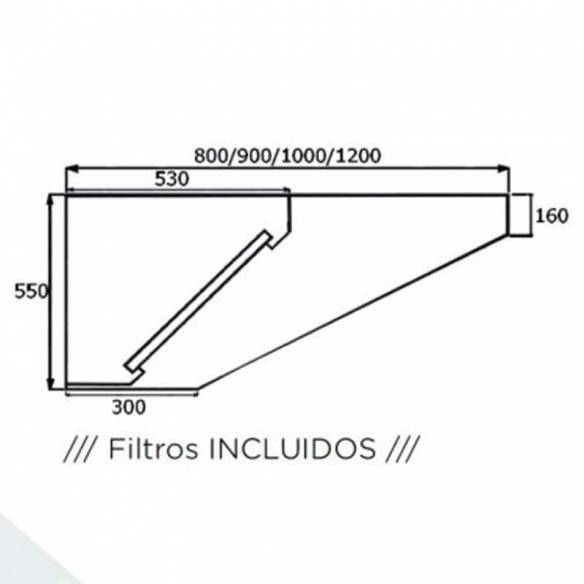 Campana Extractora Industrial Slim Techo Bajo Acero Inoxidable Fondo 800 -Z126CMSLB80