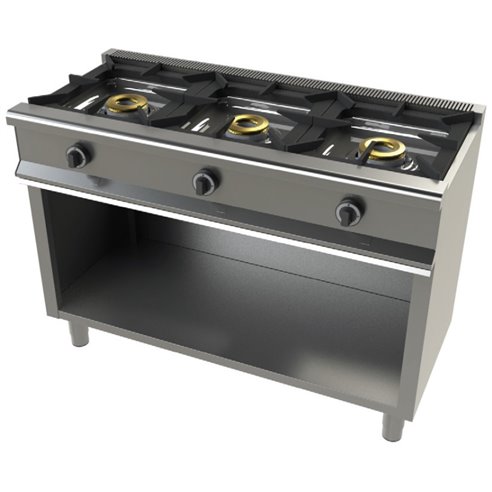 Cocina de gas 3 fuegos JUNEX 6300/1 (1200x550 mm)-Z0706300/1