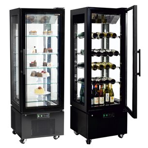 Vitrina refrigerada Redonda 105 Litros con 3 estantes de vidrio 480X480X1030h mm Línea Pekín XC105R