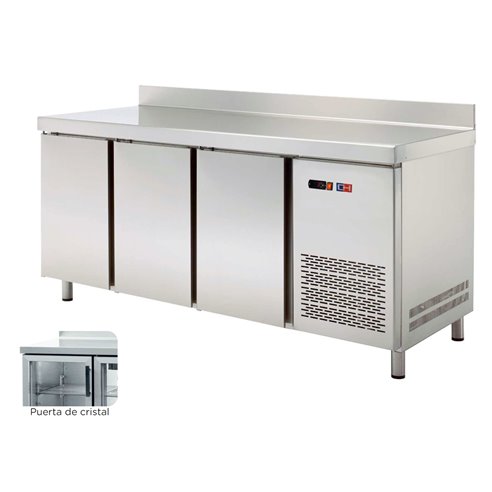 Mesa Snack Refrigerada 4 puertas de Cristal Fondo 600 de 2542 x600 x850h mm CORDOBA MRCH-250V-Z070MRCH-250V