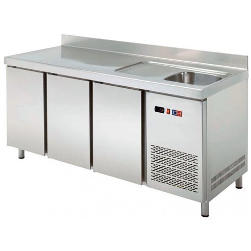 Mesa Snack Refrigerada con fregadero 2 puertas Fondo 600 de 1492 x600 x850h mm CORDOBA MRCH-150F-Z070MRCH-150F