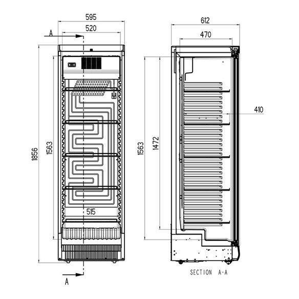 Armario Refrigerado Expositor de Bebidas de 1 puerta EDENOX APE-451-C S1-Z00919096996