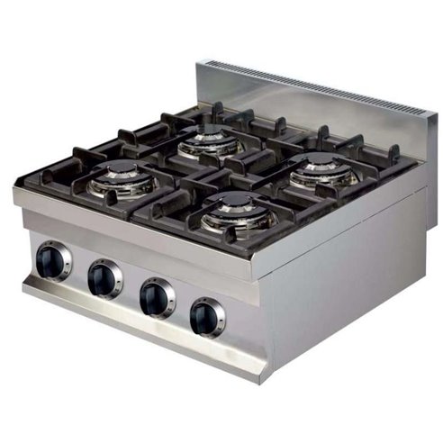 Cocina a gas sobremesa 4 fuegos 4x3,6kw 600x600x265h mm GC606 Línea Estambul-Z070GC606