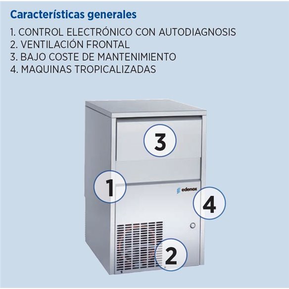 Maquina de Hielo Edenox Cubito macizo de 40g EDENOX FHC-Z009FHC