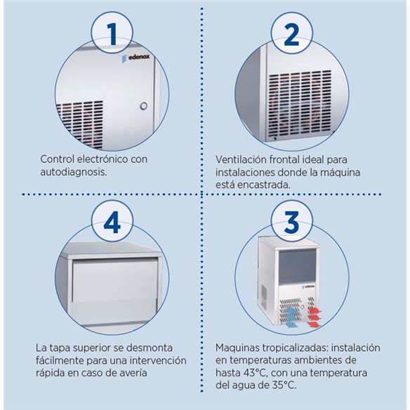 Maquina de Hielo Edenox Cubito macizo de 40g EDENOX FHC-Z009FHC
