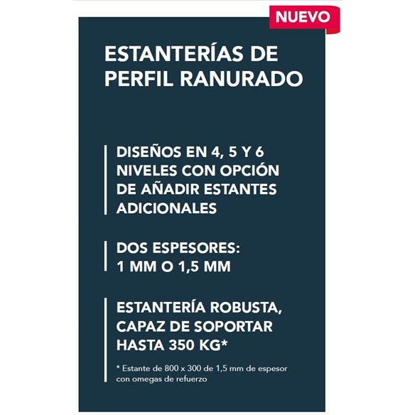 Estantería de acero inoxidable perfil ranurado-Z001ESTPR