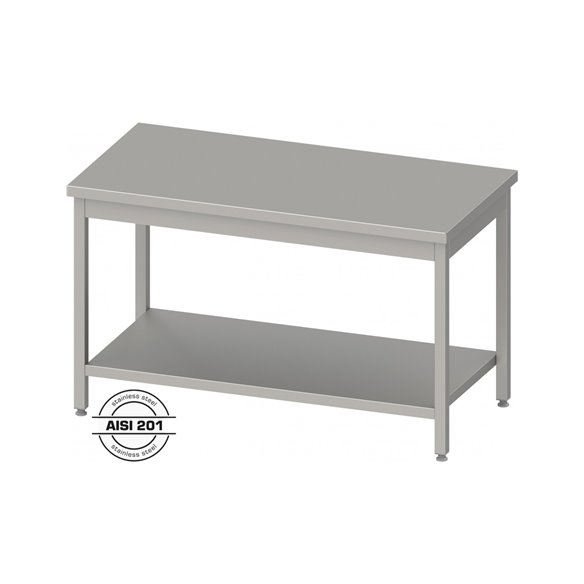 Mesa ecónomica de Acero Inoxidable Central con estante fondo 60 -Z039ST950106