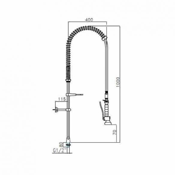 Grifo de ducha industrial Edenox GDS E 1 agua directo-Z00919033588