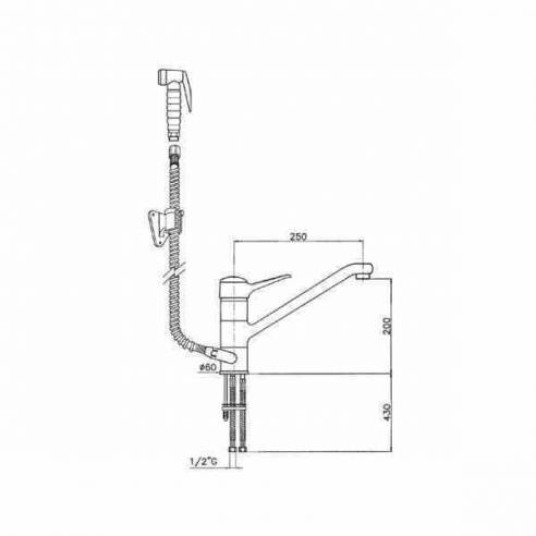 Grifo monomando de pared con ducha larga Edenox GDHM2 -Z00919010667