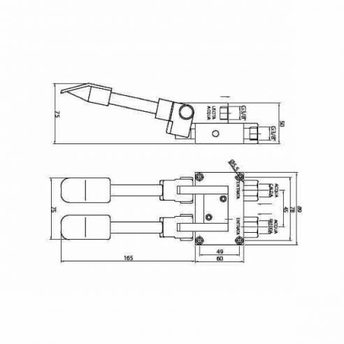 Grifo de pedal 2 aguas 2 pedales montaje en suelo Edenox G2P2S E-Z00919033614