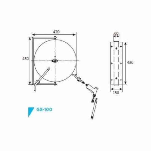 Edenox- Grifo extensible pared con pistola Edenox GX-100 (longitud manguera 10000 mm)