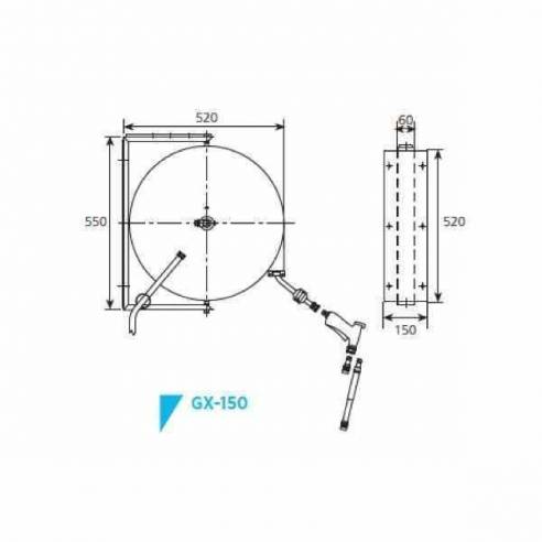 Edenox- Grifo extensible pared con pistola Edenox GX-150 (longitud manguera 15000 mm)